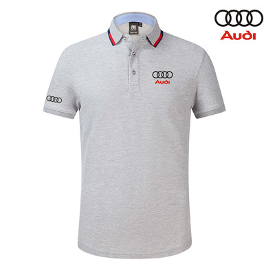 Polo Audi Homme 2022 Coton Col Contrasté Slim Fit Manche Courte